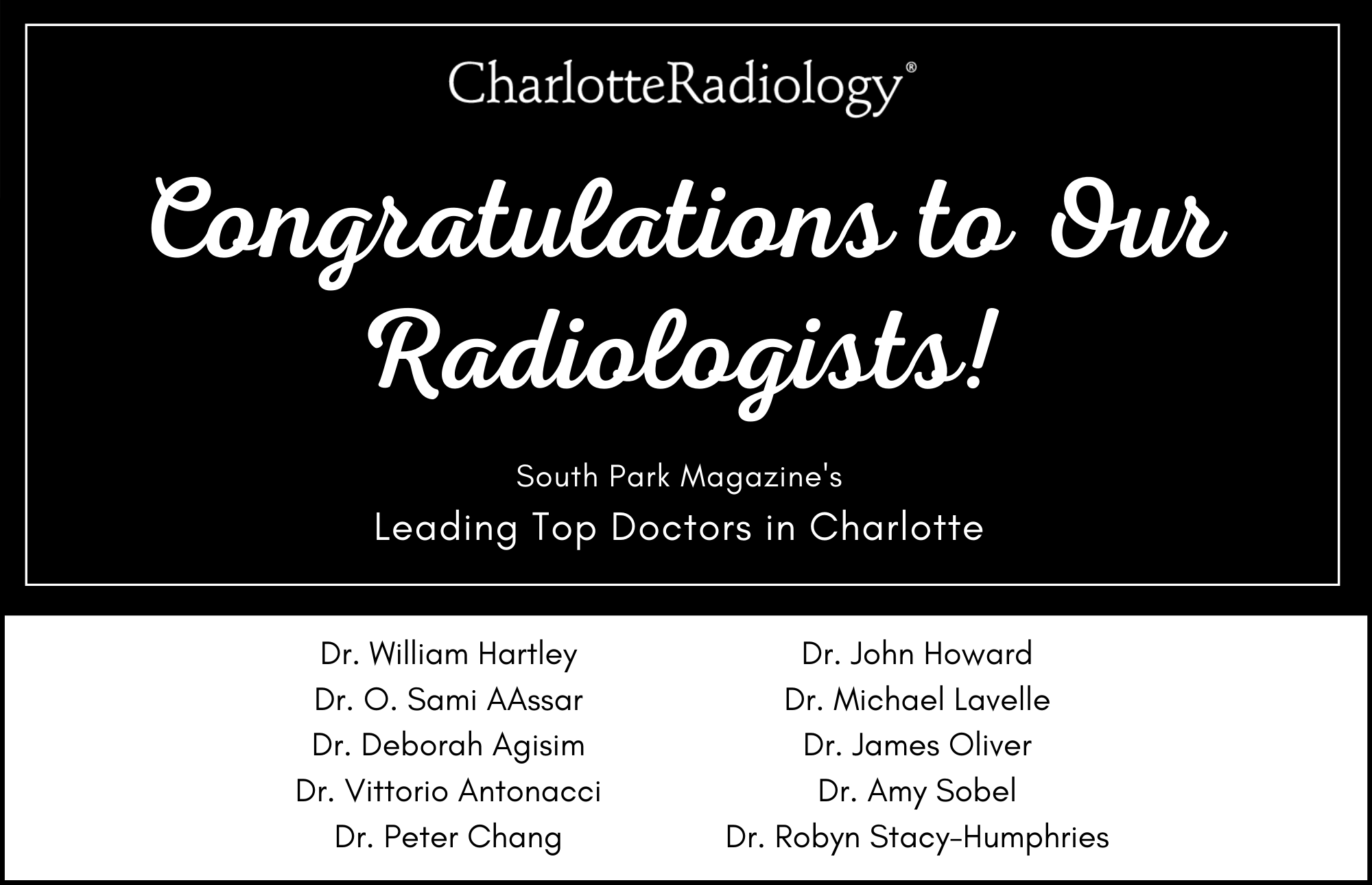 CR Radiologists Recognized as Leading Top Doctors Charlotte Radiology