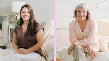 Photo of two women smiling at the camera, used to explain the best mammogram age for each person